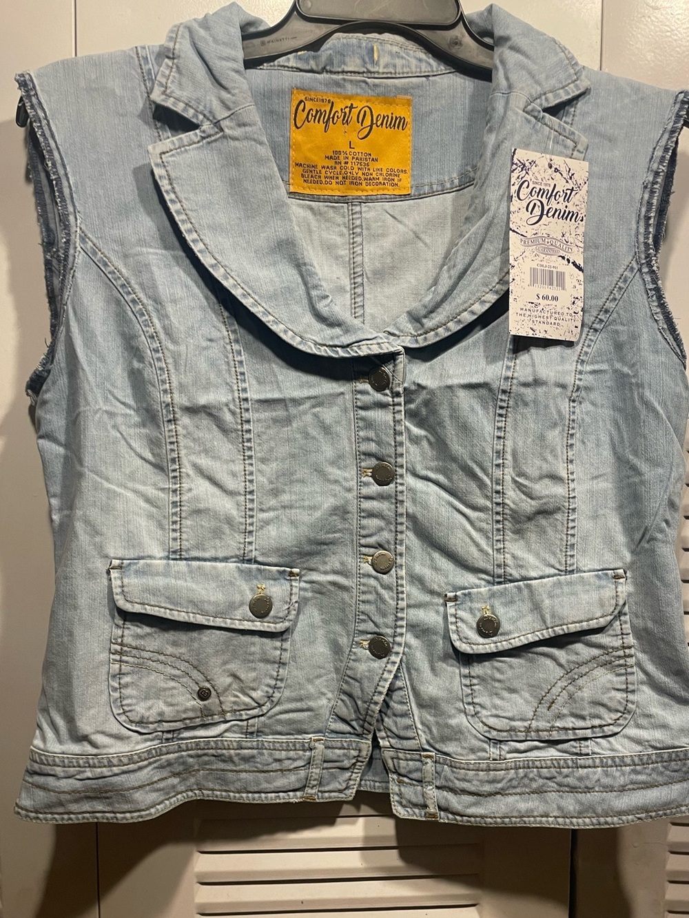 Comfort Denim Women’s Light Blue Denim Vest